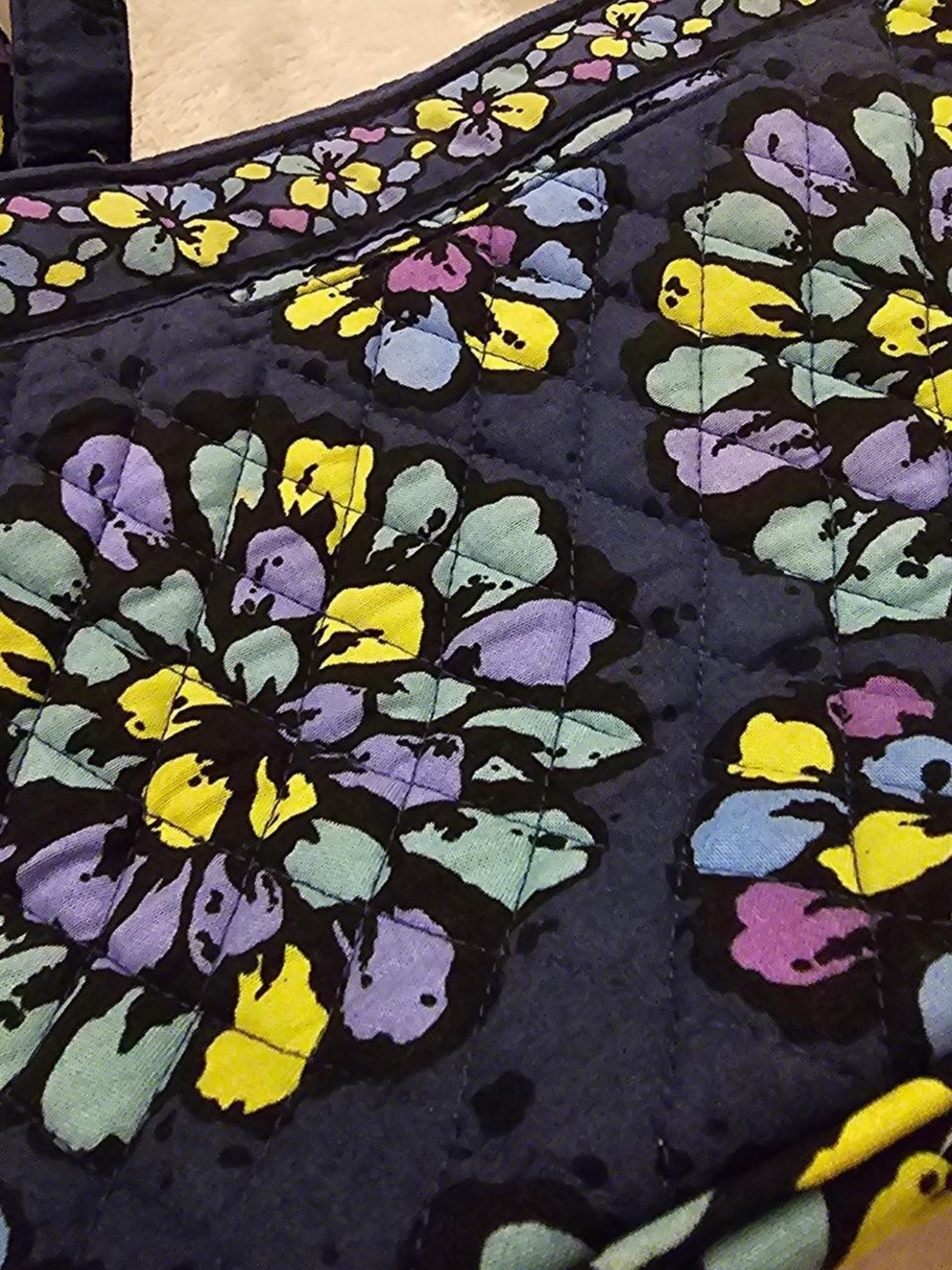 Quilted Floral Vera Bradley Tote Bag - Picture 4 of 6